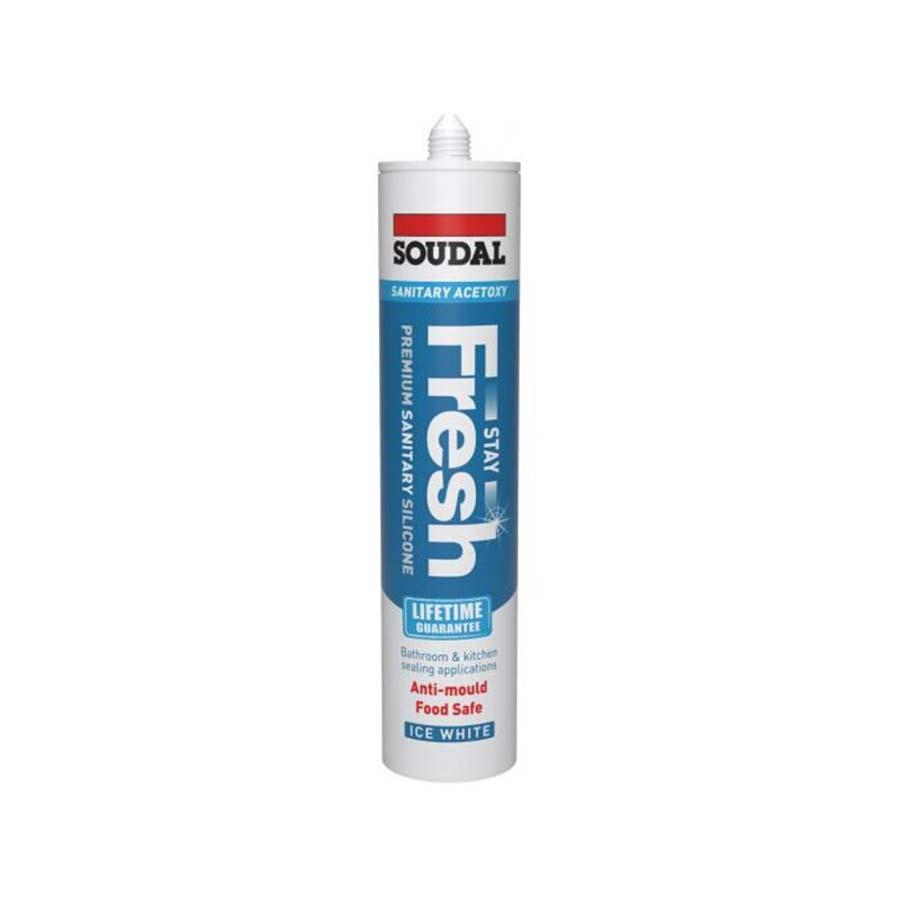 Picture of Soudal Stay Fresh Premium Acetoxy Sanitary Silicone 290ml Clear