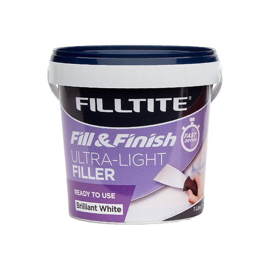 Picture of Filltite Fill & Finish Ultra-Light Filler Brilliant White 1Ltr Tub