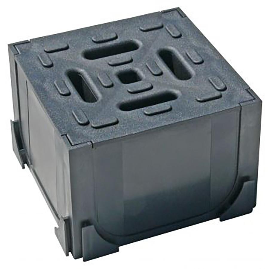 Picture of ACO HexDrain Corner Unit with Black Plastic Grate & Vertical Outlet