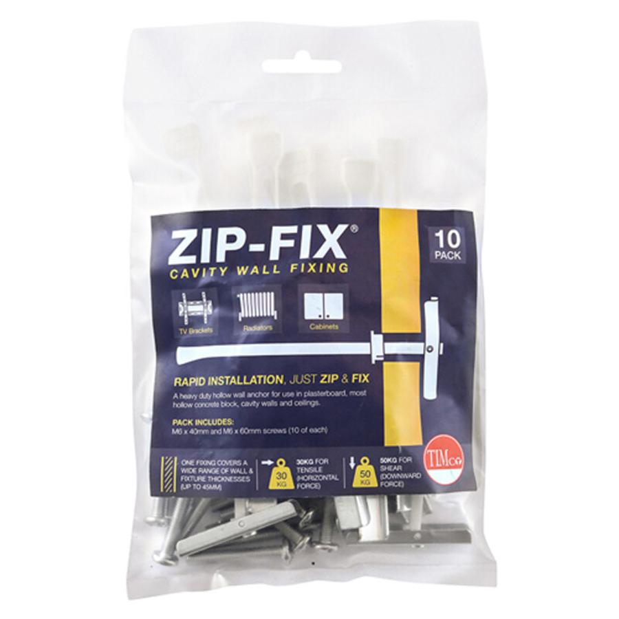 Picture of Timco Zip-Fix Cavity Wall Fixings M6 Bag 10