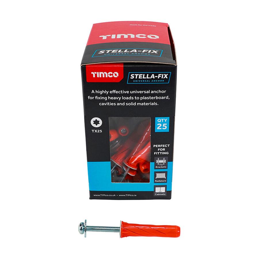 Picture of Timco Stella-Fix Universal Anchor Red M5x80mm Box 25