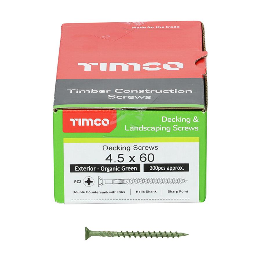 Picture of Timco Decking Screw Green PZ2 4.5x60mm Box 200