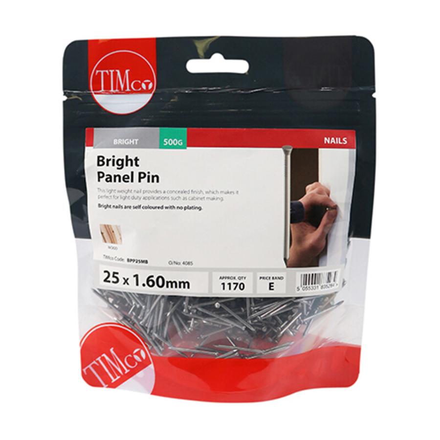 Picture of Timco Bright Panel Pins 25mm 500g