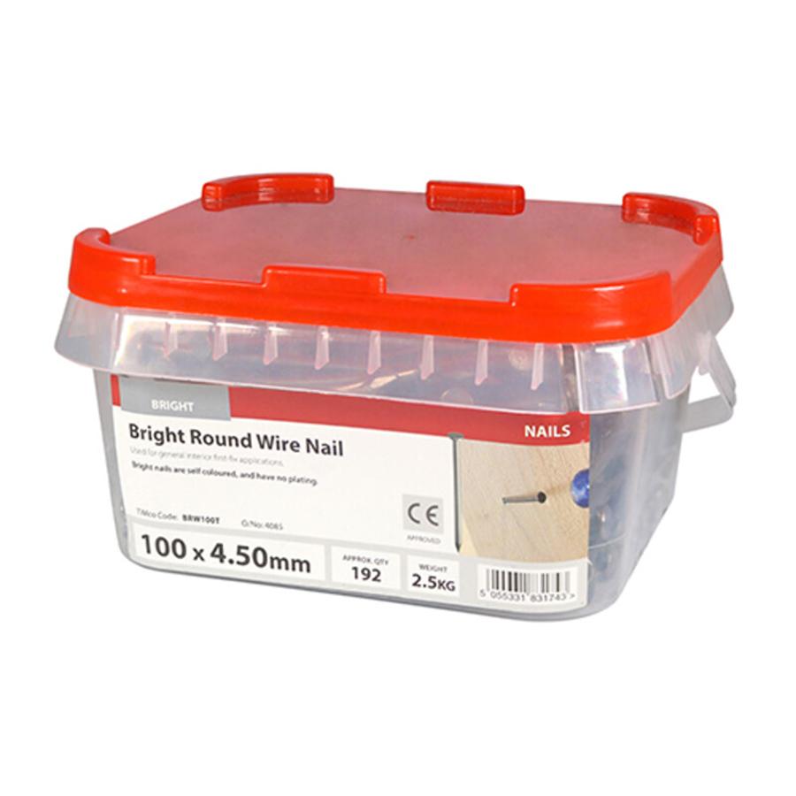 Picture of Timco Bright Round Wire Nails 100mm 2.5kg Tub