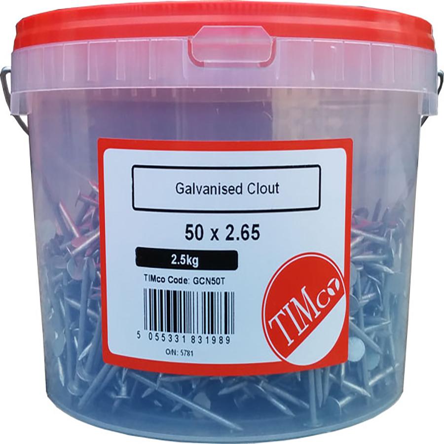 Picture of Timco Galvanised Clout Nails 2.65x50mm 2.5kg Tub