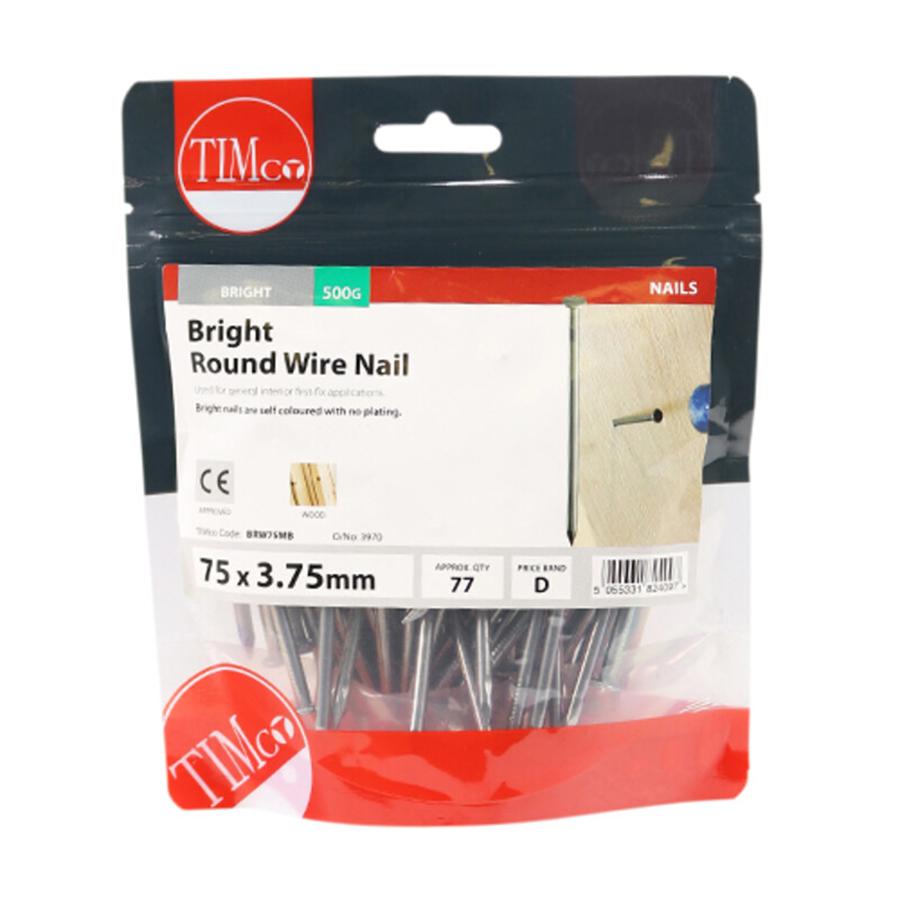 Picture of Timco Bright Round Wire Nails 75mm 500g