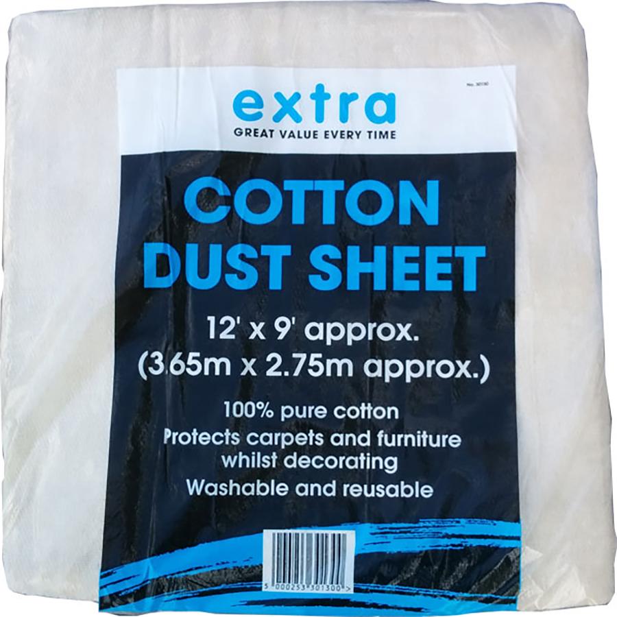 Cotton Dust Sheet Budget Extra 12x9ft