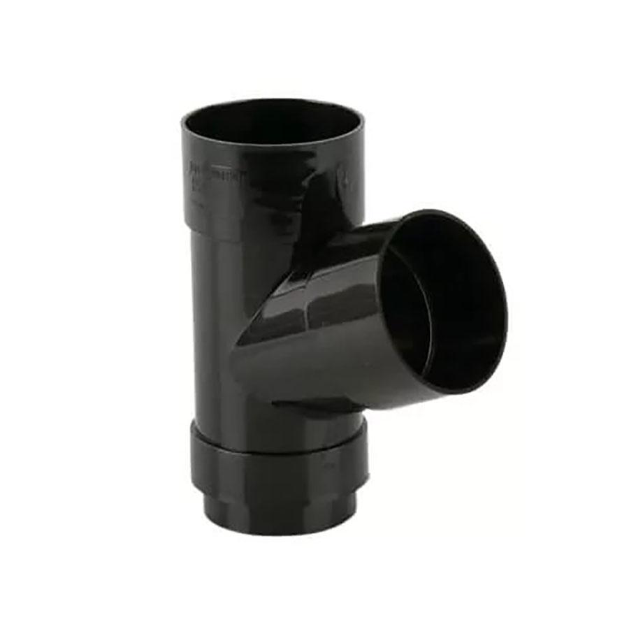 Picture of Brett Martin 68mm Round Downpipe Branch 112.5 degree Black BR218B