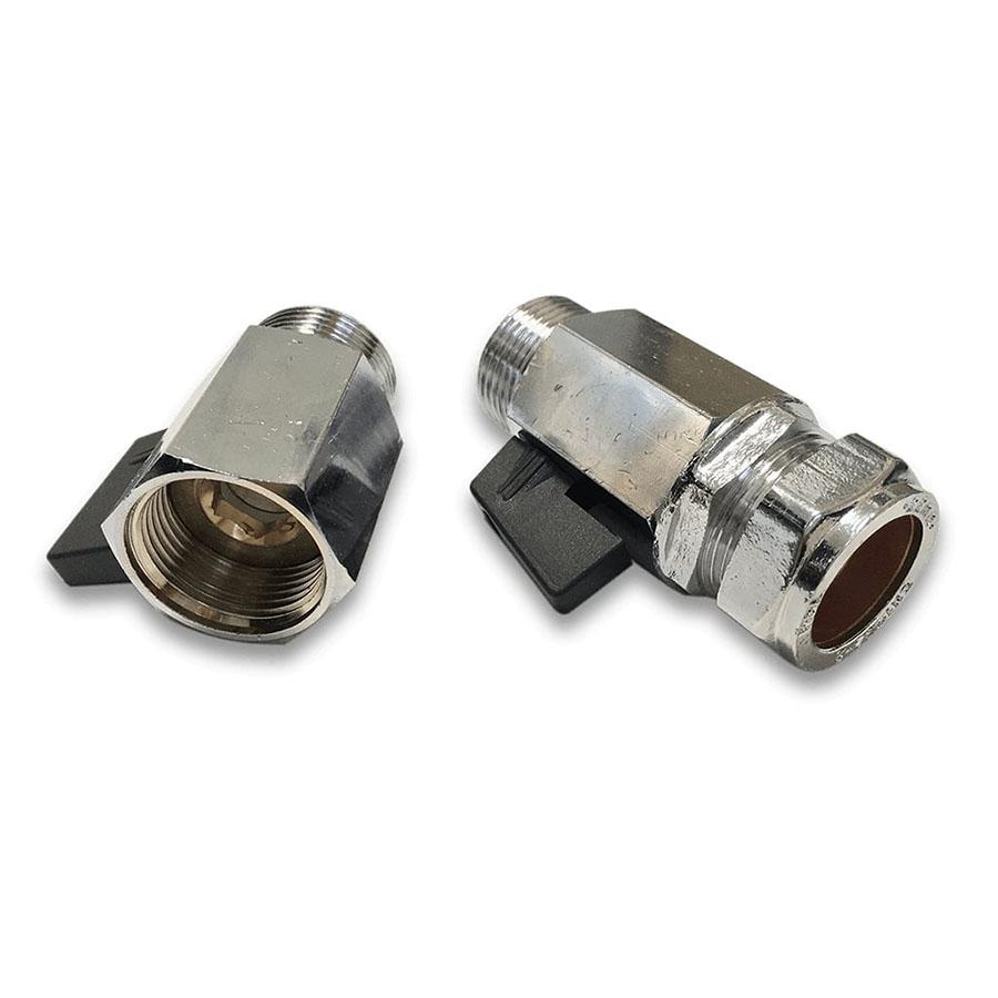 Essco Iso Valves Pair 22mm Copper