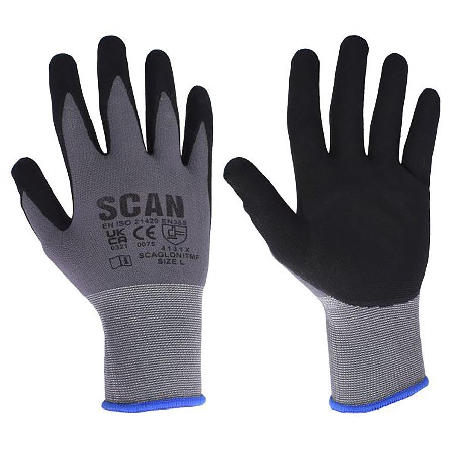 Picture of Scan Microfoam Nitrile Coated Gloves Sz10