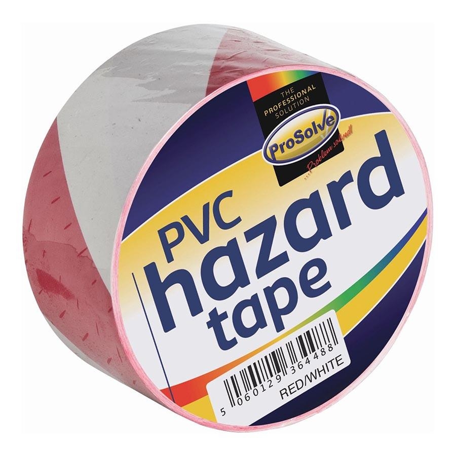 Picture of Prosolve Self-Adhesive Hazard Tape Red/White 50mmx33m