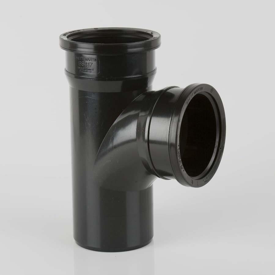 Picture of Brett Martin Soil Double Socket Branch w/o Boss 110mm 92.5 degree Black BS417B