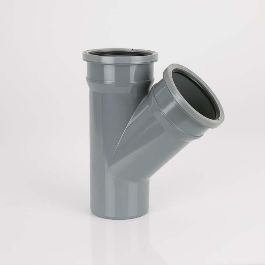 Picture of Brett Martin Soil Double Socket Branch w/o Boss 110mm 135 degree Grey BS419G