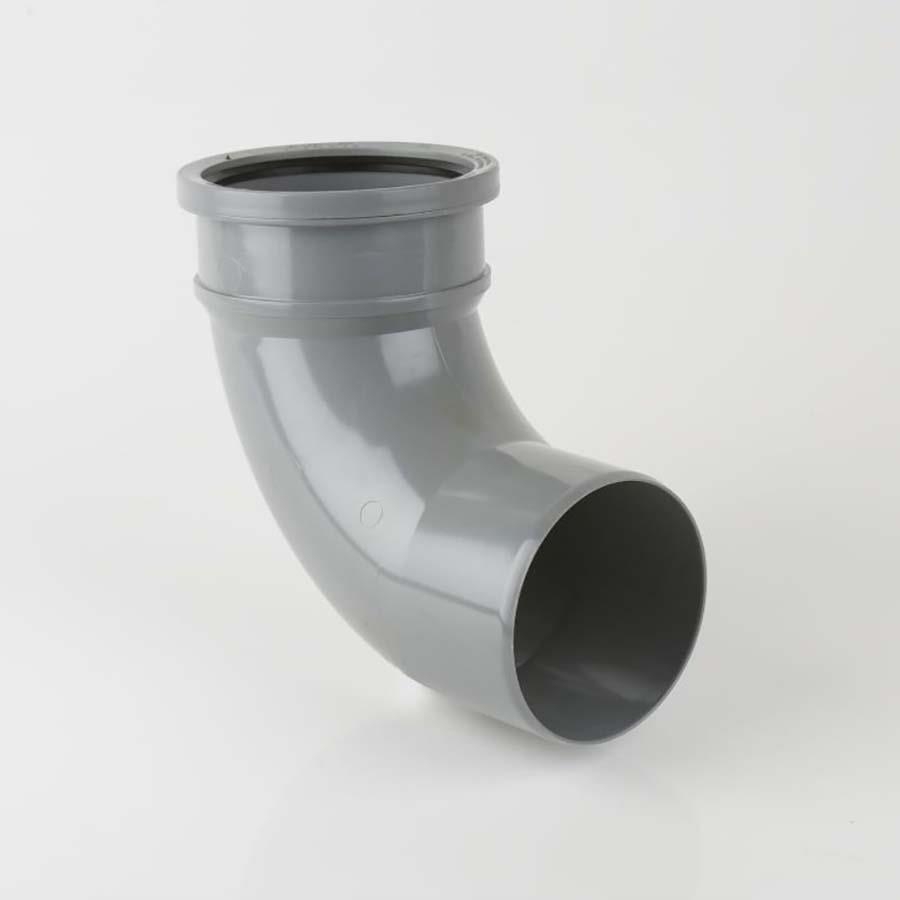 Picture of Brett Martin Soil Single Socket Bend 110mm 92.5 degree Grey BS420G