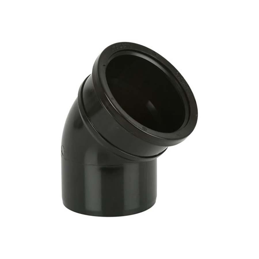 Picture of Brett Martin Soil Single Socket Bend 110mm 135 degree Black BS422B