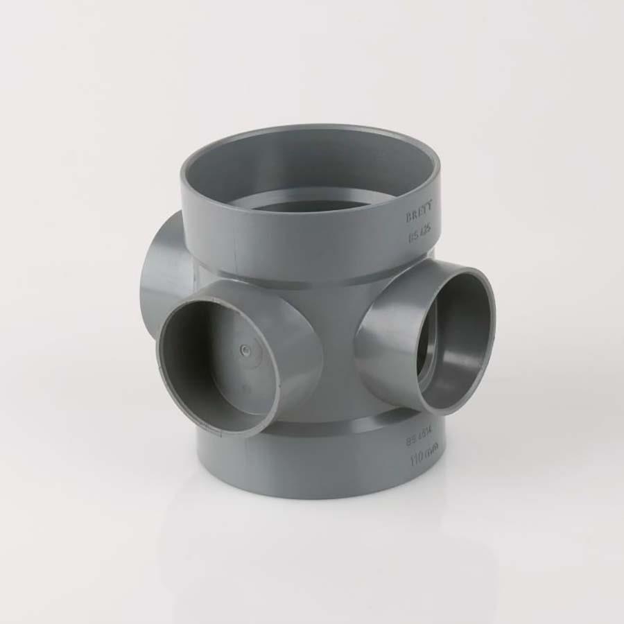 Picture of Brett Martin Soil Solvent Short Boss Pipe 110mm Grey BS425G