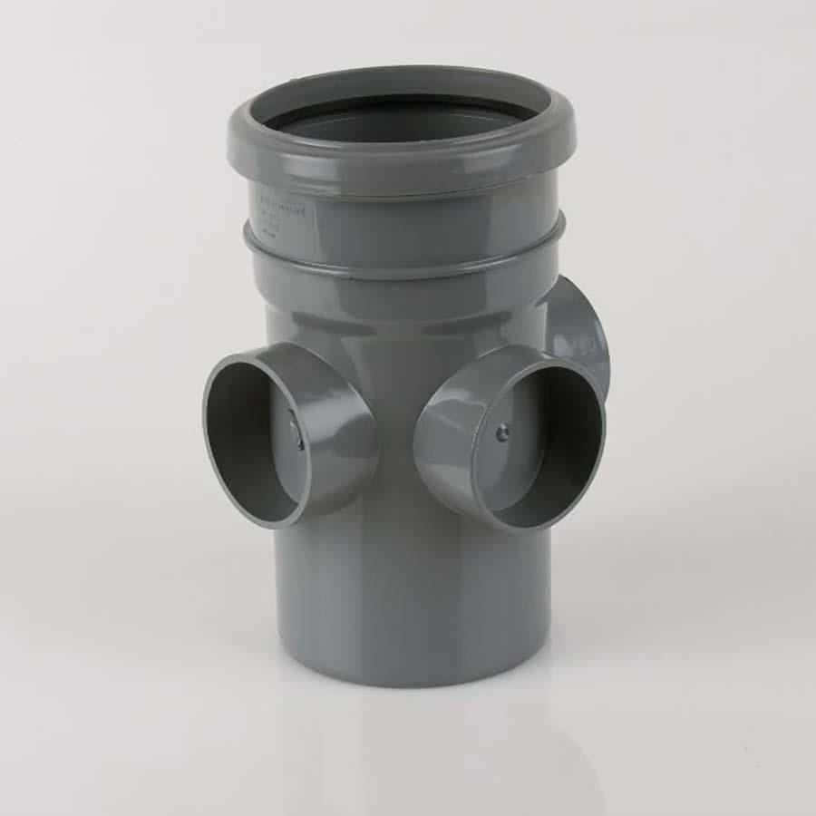 Picture of Brett Martin Soil Single Socket Triple Boss Pipe 110mm Grey BS445G