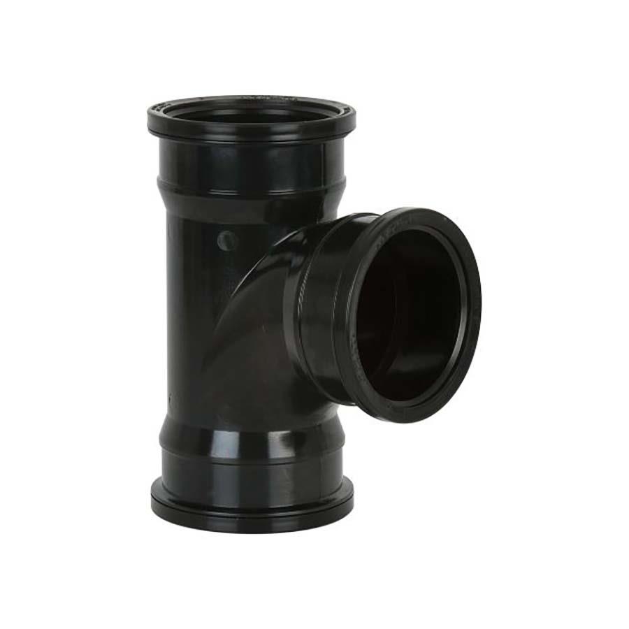 Picture of Brett Martin Soil Triple Socket Branch w/o Boss 110mm 92.5 degree Black BS457B