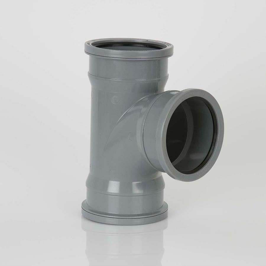 Picture of Brett Martin Soil Triple Socket Branch w/o Boss 110mm 92.5 degree Grey BS457G