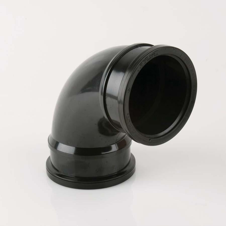 Picture of Brett Martin Soil Double Socket Bend 110mm 92.5 degree Black BS480B