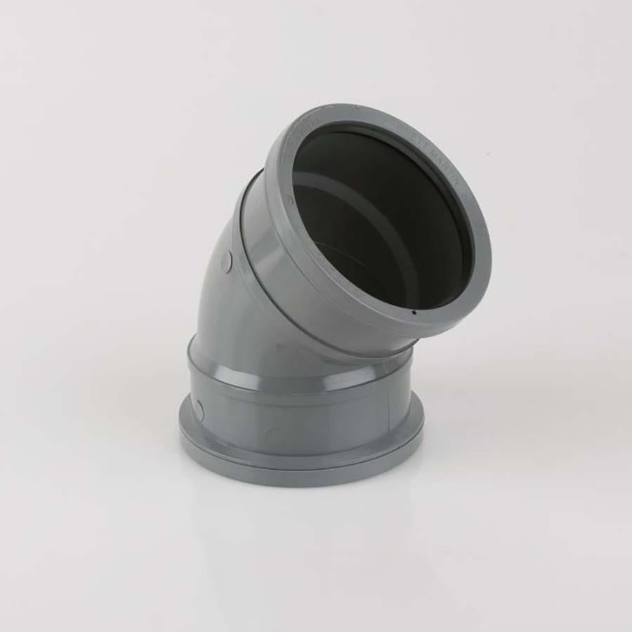 Picture of Brett Martin Soil Double Socket Bend 110mm 135 degree Grey BS482G