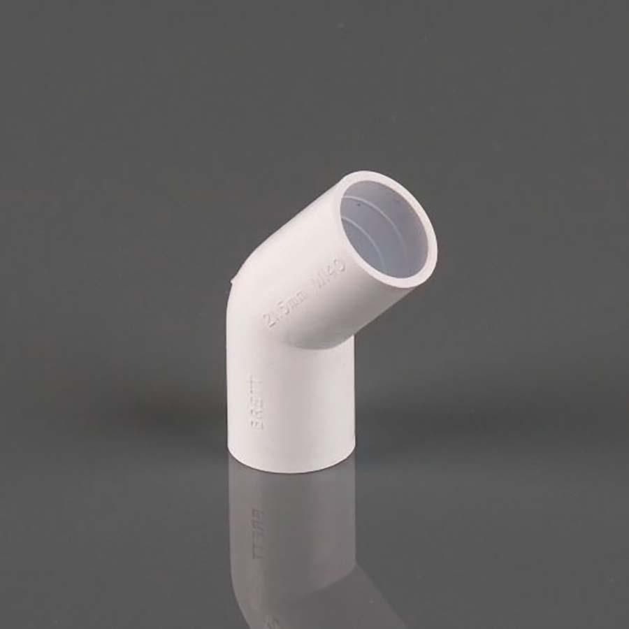 Picture of Brett Martin Overflow Obtuse Bend 21.5mm 135 degree White Polar W140WP