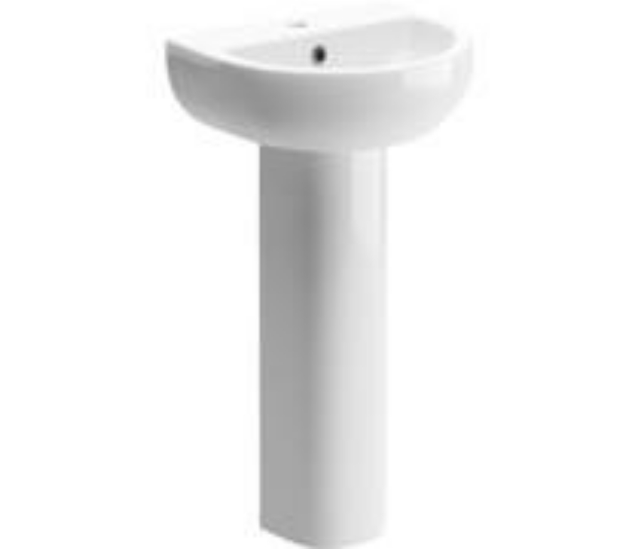 Picture of CBSH1826 Worcester 450x400mm 1TH Basin & Full Pedestal