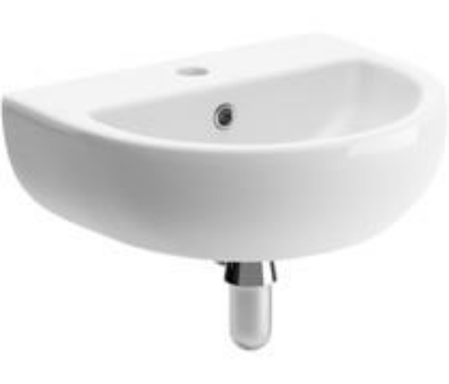 Picture of CBSH1828 Worcester 450x400mm 1TH Cloakroom Basin & Chrome Bottle Trap