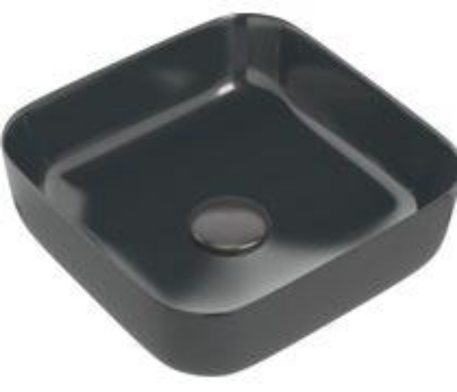 Picture of CBSH104930 Enigma 400mm Ceramic Square Washbowl & Waste - Matt Black