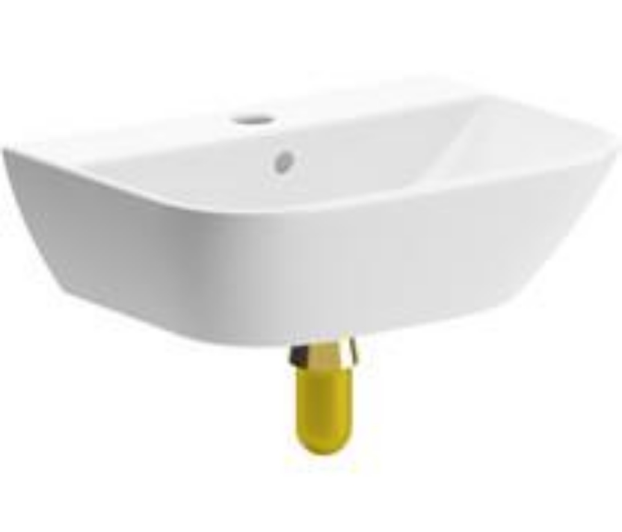 Picture of CBSH106861 Evesham 450x320mm 1TH Cloakroom Basin & Brushed Brass Bottle Trap