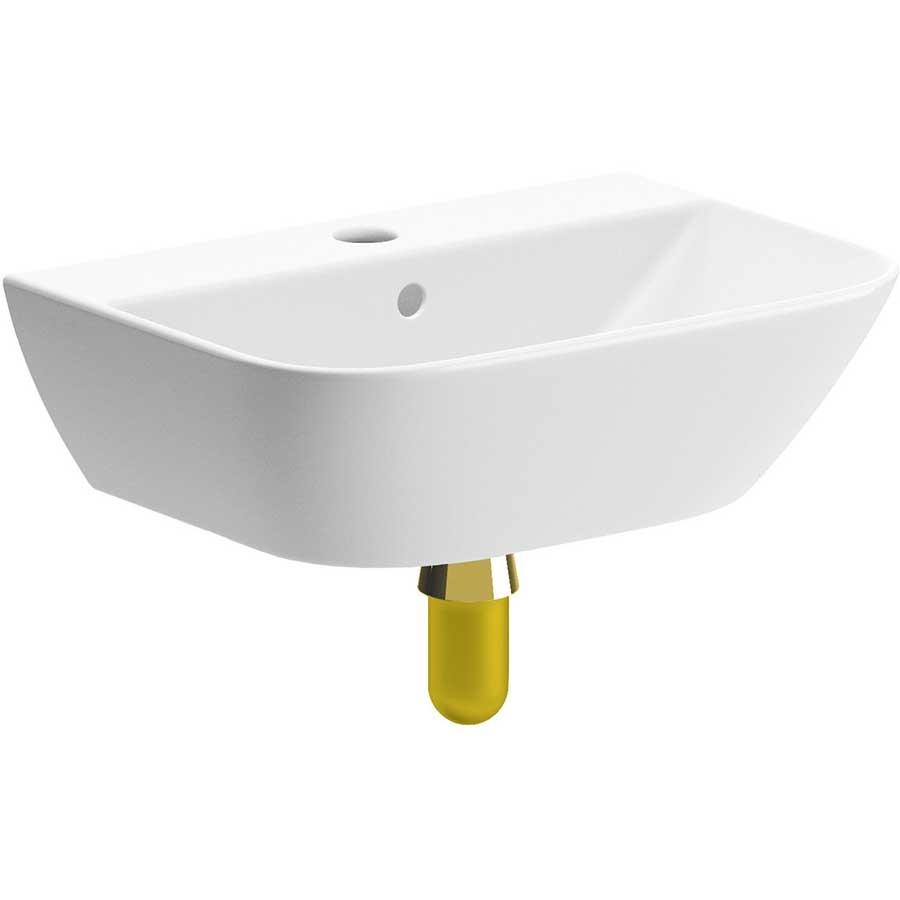 Picture of CBSH106861 Evesham 450x320mm 1TH Cloakroom Basin & Brushed Brass Bottle Trap