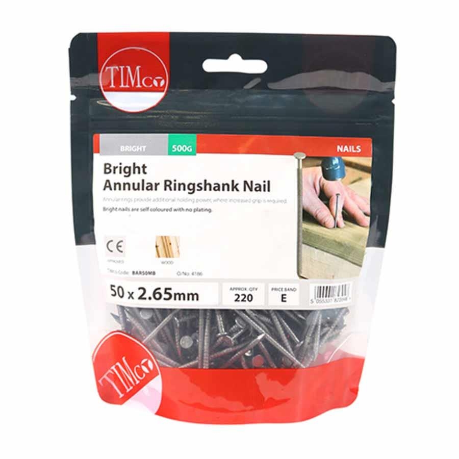 Picture of Timco Bright Annular Ringshank Nails 50mm 500g