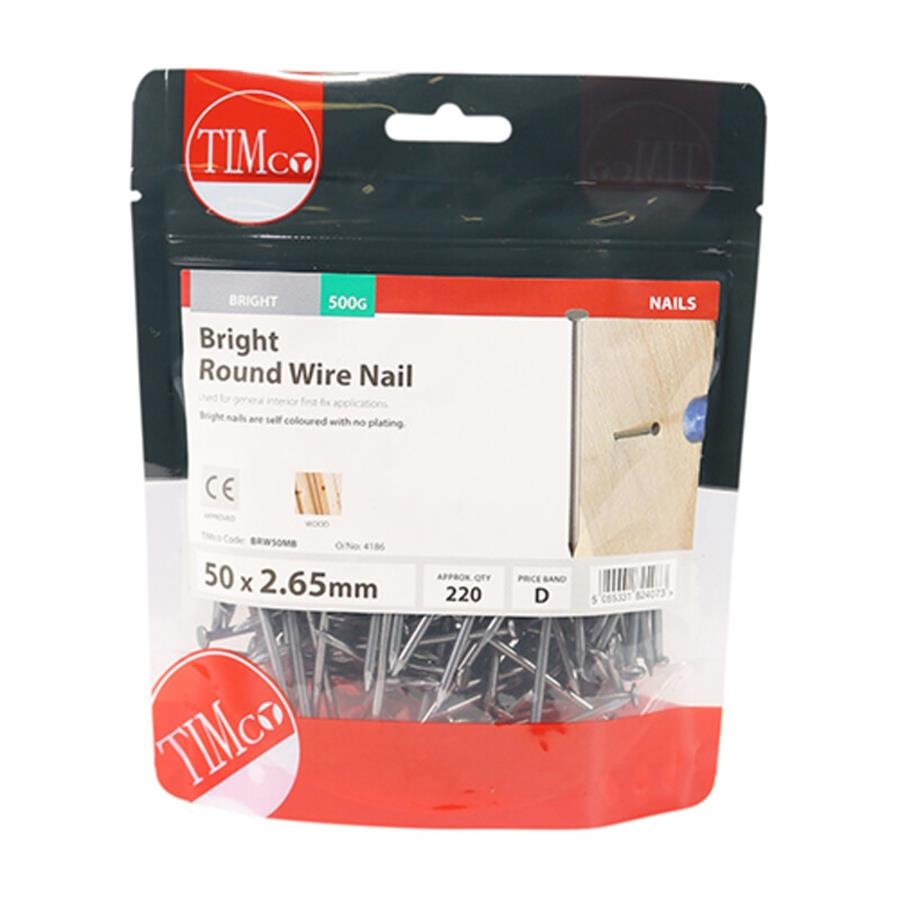 Picture of Timco Bright Round Wire Nails 50mm 500g
