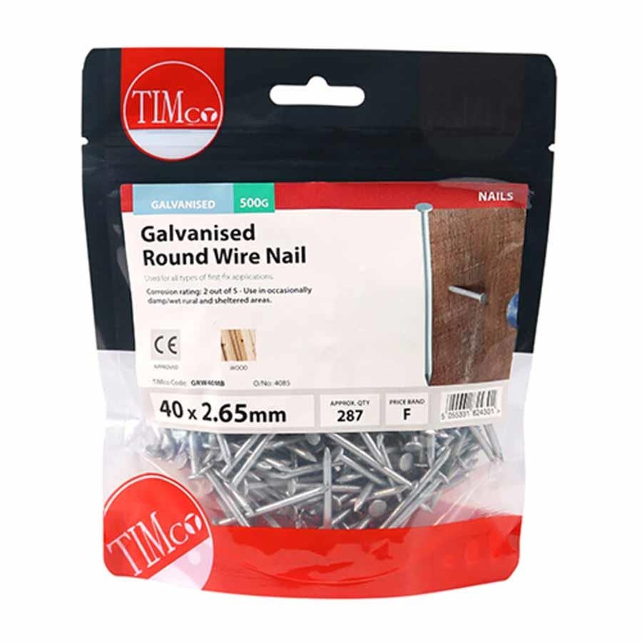 Picture of Timco Galvanised Round Wire Nails 40mm 500g