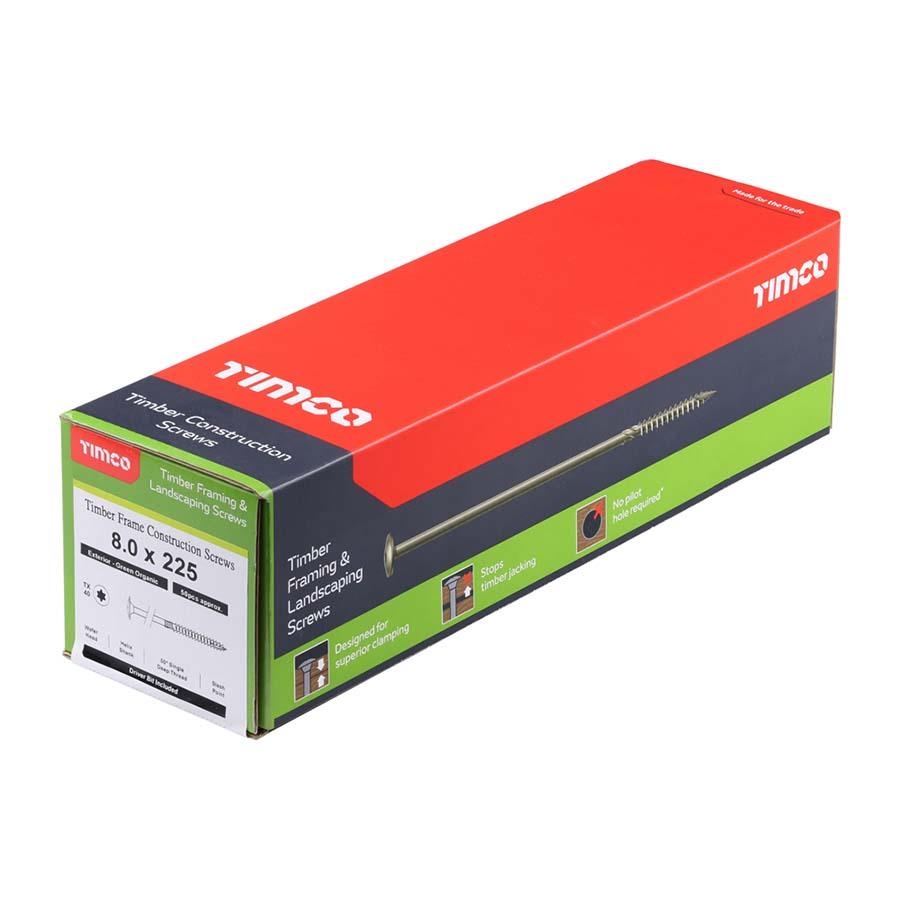 Picture of Timco Exterior Timber Screw Wafer Head Green 8.0x225mm - Single