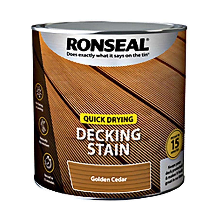 Picture of Ronseal Quick Drying Decking Stain Golden Cedar 2.5L
