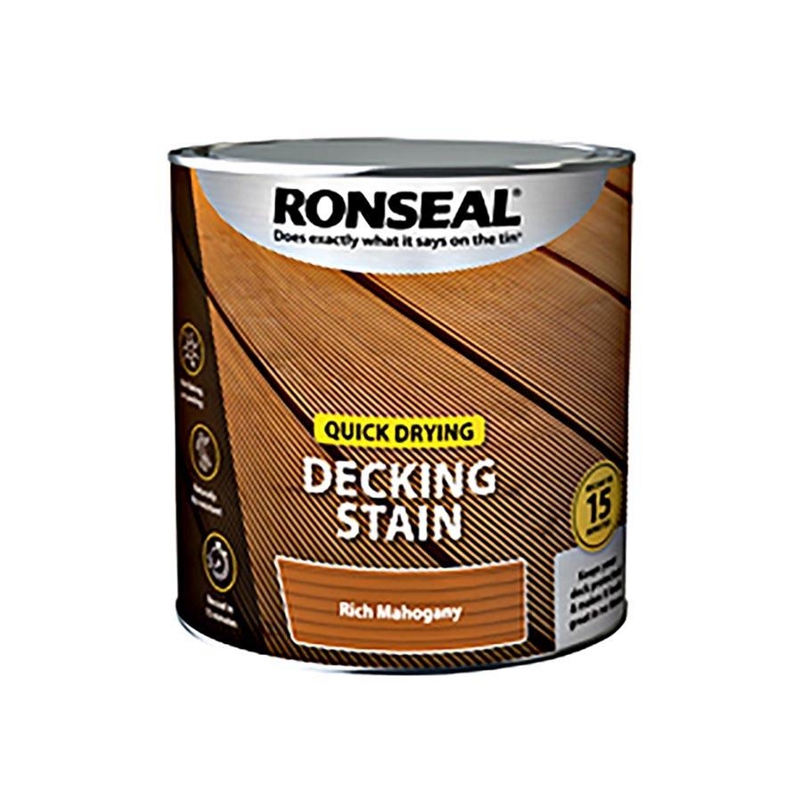Picture of Ronseal Quick Drying Decking Stain Rich Mahogany 2.5L