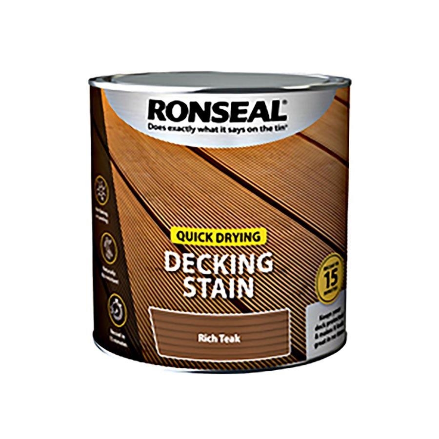 Picture of Ronseal Quick Drying Decking Stain Teak 2.5L