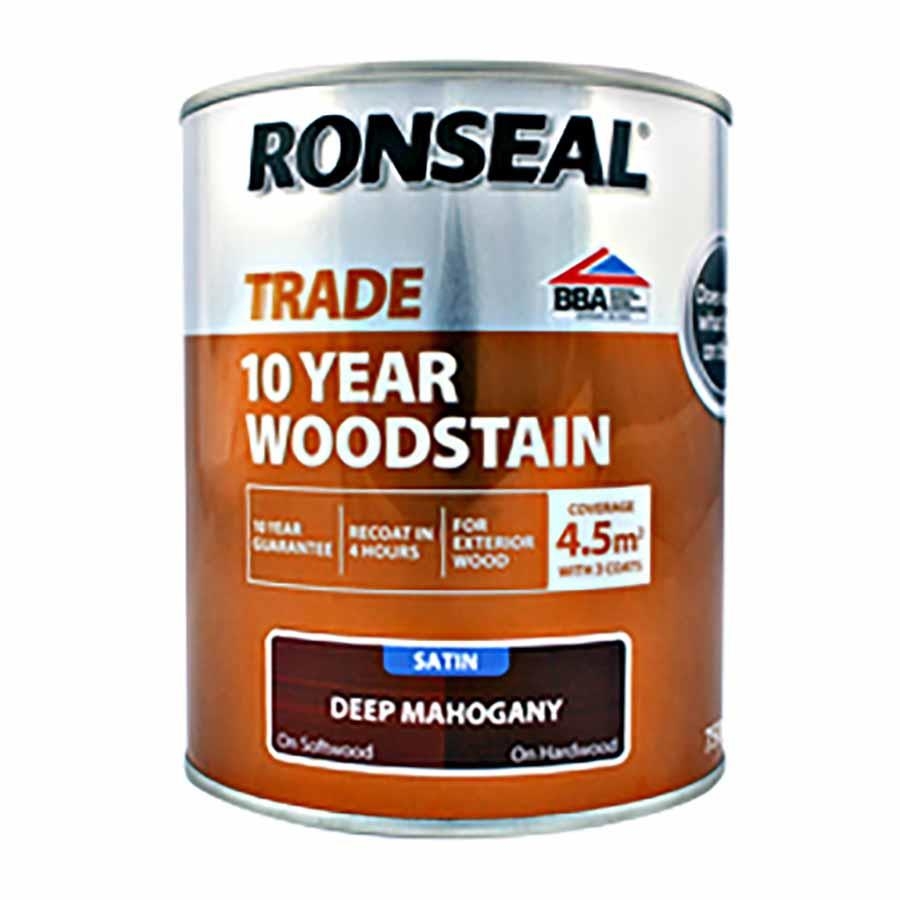 Picture of Ronseal Trade 10 Year Woodstain Deep Mahogany 750ml
