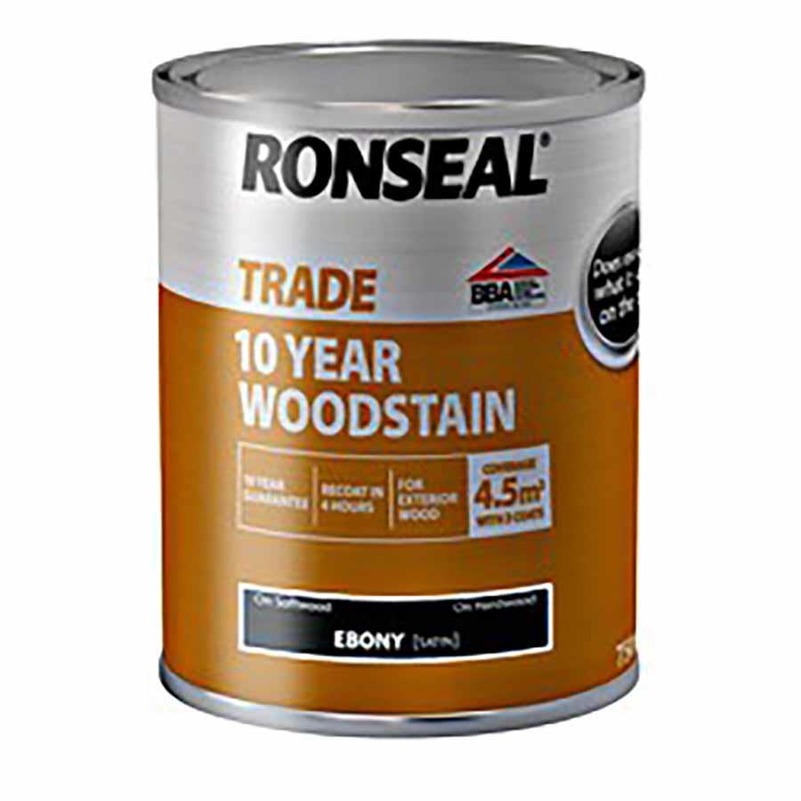 Picture of Ronseal Trade 10 Year Woodstain Ebony 750ml