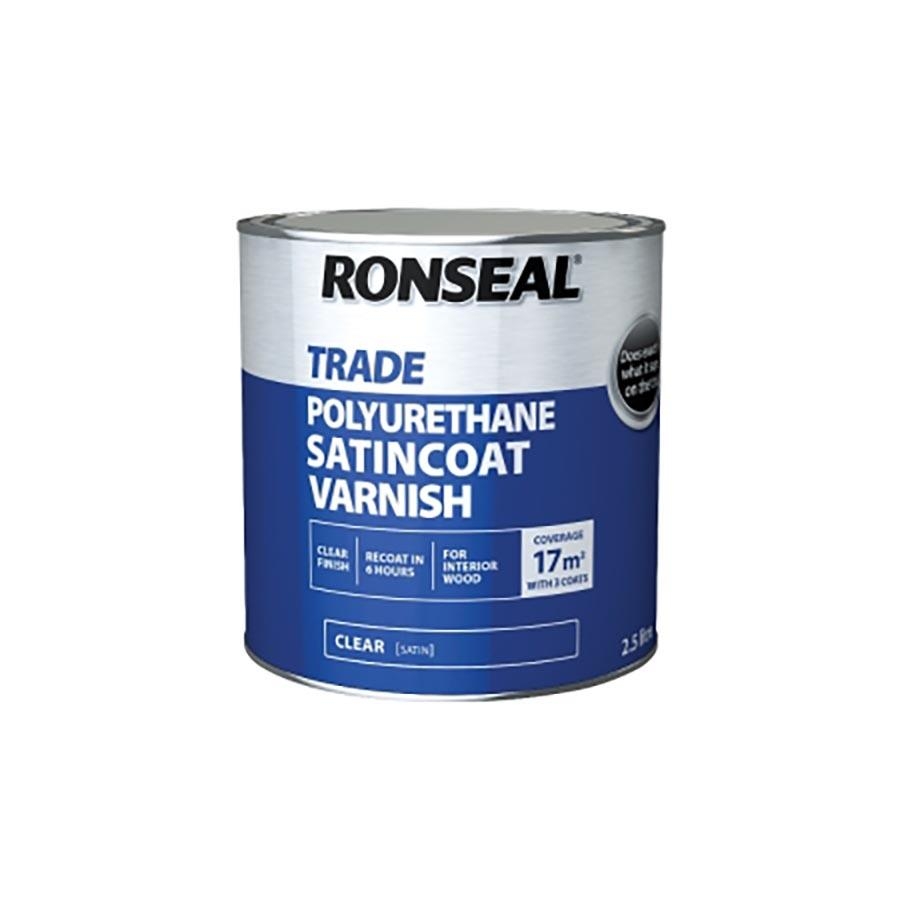 Picture of Ronseal Trade Polyurethane Satincoat Varnish Clear Satin 750ml