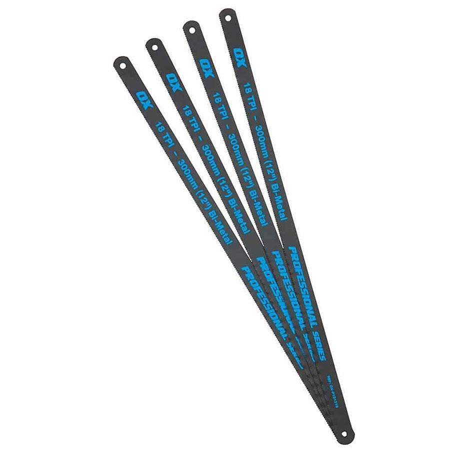 Picture of OX Pro 12in Hacksaw Blades 24 TPI Pack 4