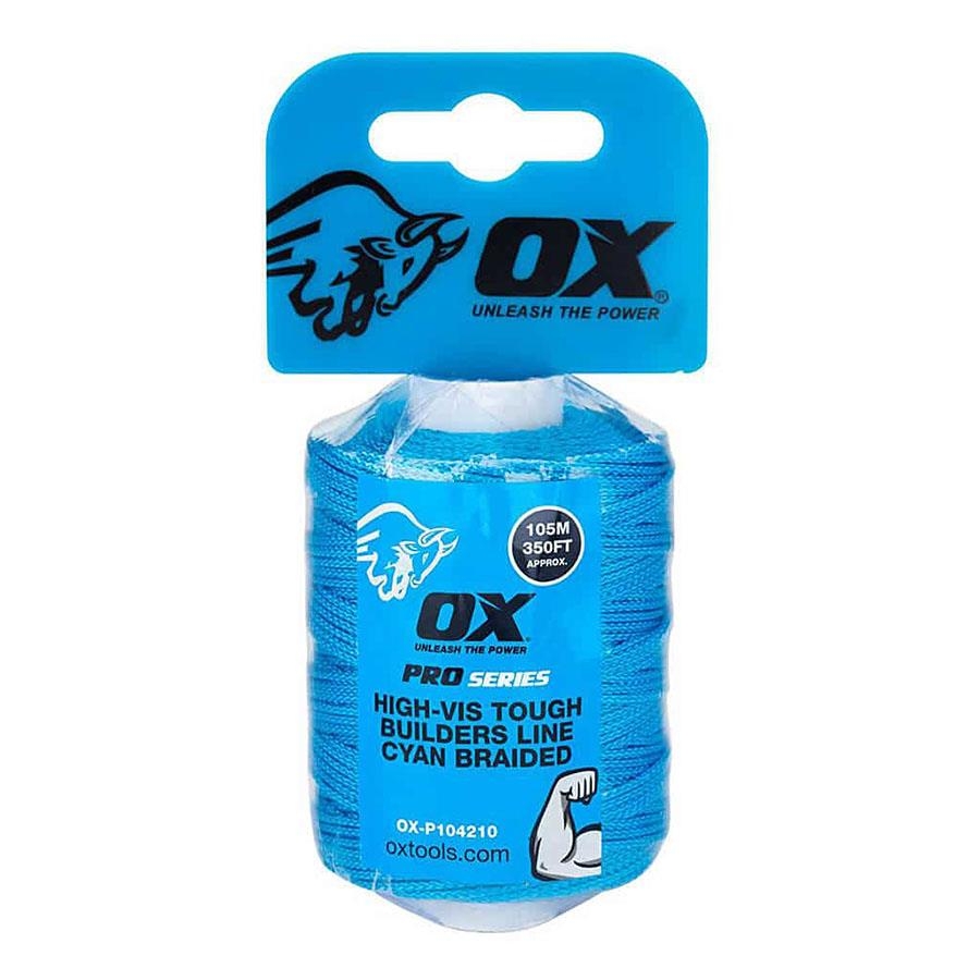 Picture of OX Pro Tough Nylon Braided Builders Line 105m 350ft Cyan