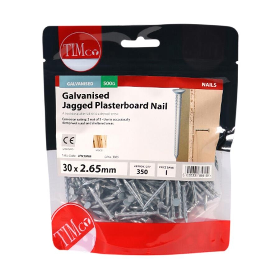 Picture of Timco Galvanised Jagged Plasterboard Nails 30mm 500g