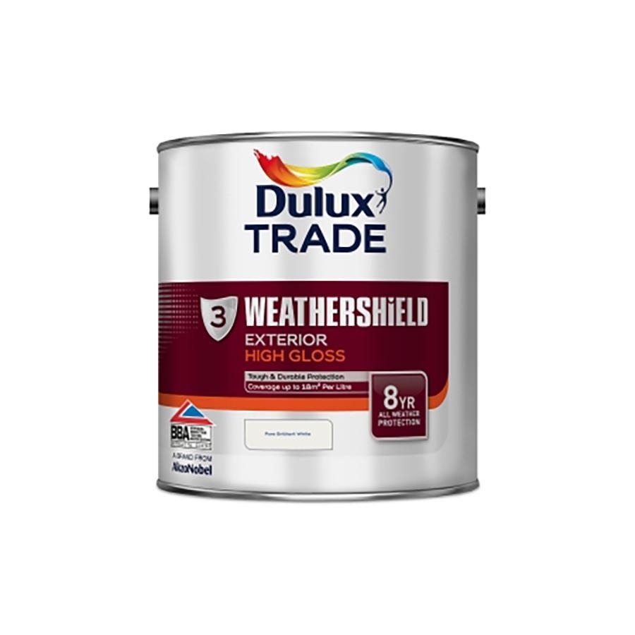 Picture of Dulux Trade Weathershield Exterior High Gloss Pure Brilliant White 2.5L 