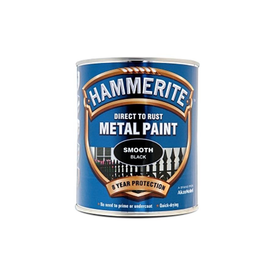 Picture of Hammerite Metal Paint Smooth Black 750ml 