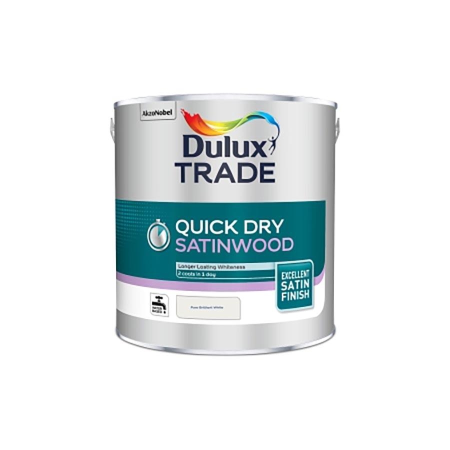 Picture of Dulux Trade Quick Dry Satinwood Pure Brilliant White 2.5L 