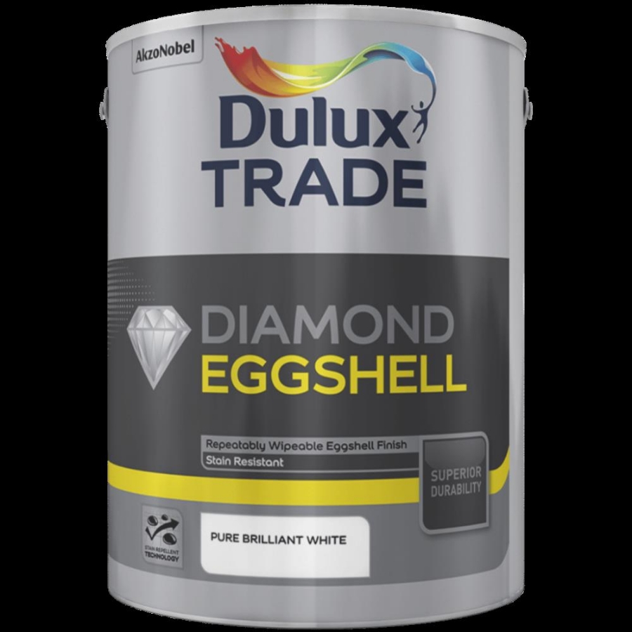 Picture of Dulux Trade Diamond Eggshell Pure Brilliant White 5L 