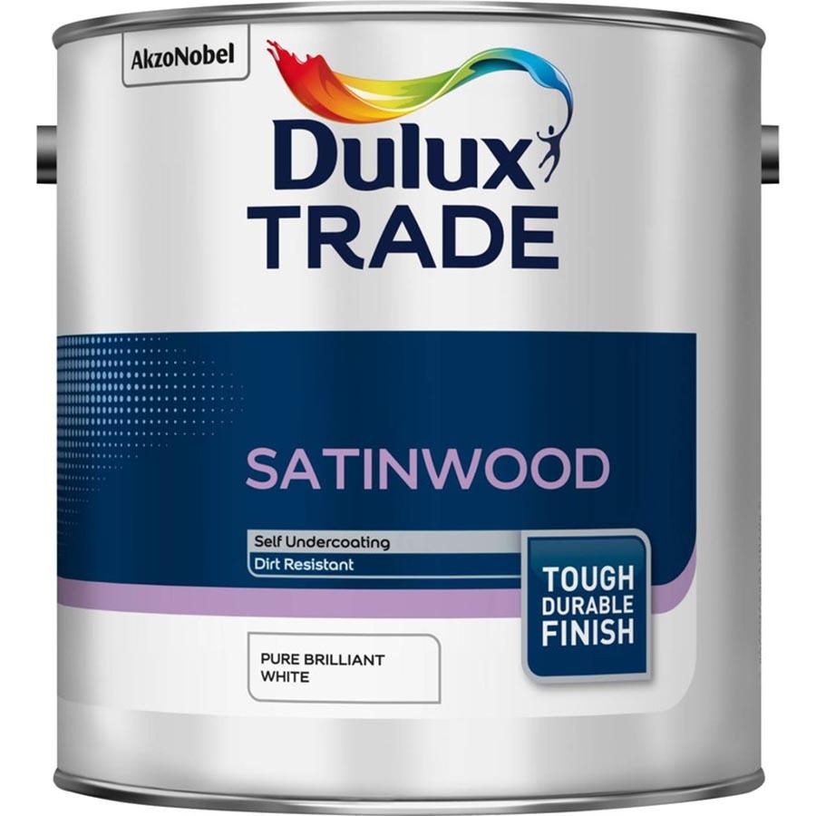 Picture of Dulux Trade Satinwood Pure Brilliant White 2.5L 