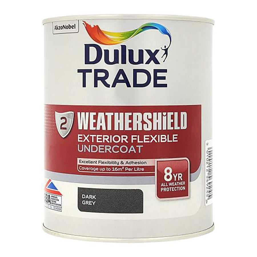 Picture of Dulux Trade Weathershield Exterior Undercoat Dark Grey 1L 